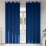 Cortinas con cortinas 2 pcs Azul oscuro 245x140cm Poliéster