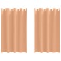 Cortinas con cortinas 2 pcs Marrón claro Poliéster