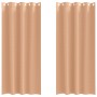 Cortinas con cortinas 2 pcs Marrón claro 260x140cm Poliéster