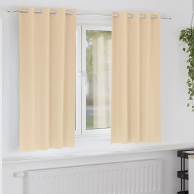 Cortinas con cortinas 2 pcs Crema Poliéster Cortinas con cortinas 2 pcs Crema Poliéster