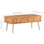 Mesa de centro madera maciza de acacia 100x50x40 cm