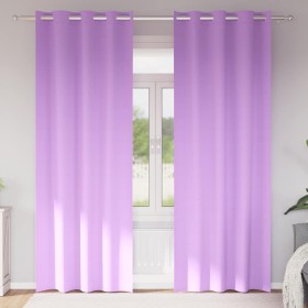 Cortinas con cortinas 2 pcs Morado Poliéster Cortinas con cortinas 2 pcs Morado Poliéster