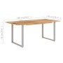 Esstisch aus massivem Akazienholz 180x90x76 cm von vidaXL, Küchen- und Esstische - Ref: Foro24-286476, Preis: 344,91 €, Rabat...