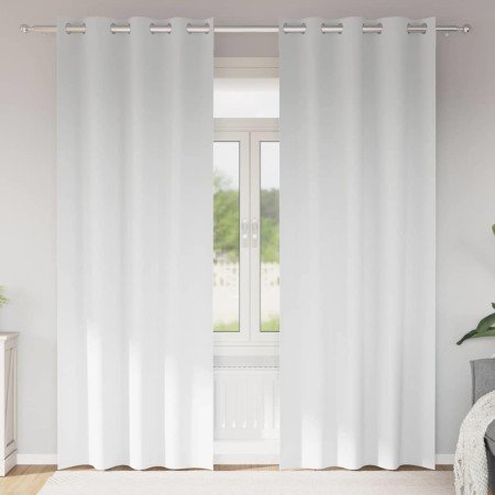 Cortinas Opacas con Anillas 2 pcs Puro 260 x 140 cm Poliéster en Cortinas y visillos | Comprar online en Foro24