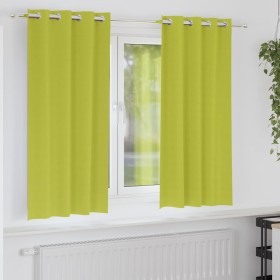 Cortinas con cortinas 2 pcs Verde manzana Poliéster Cortinas con cortinas 2 pcs Verde manzana Poliéster