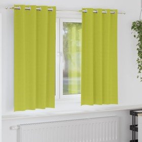 Cortinas con cortinas 2 pcs Verde manzana Poliéster Cortinas con cortinas 2 pcs Verde manzana Poliéster