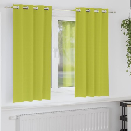 Cortinas con cortinas 2 pcs Verde manzana Poliéster