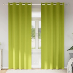 Cortinas con cortinas 2 pcs Verde manzana 225x140cm Poliéster