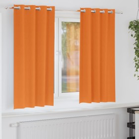 Cortinas 2 pcs Naranja brillante 175x140cm Poliéster