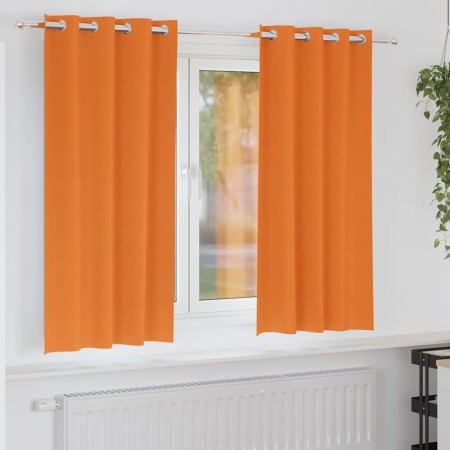 Cortinas 2 pcs Naranja brillante 175x140cm Poliéster