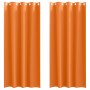 Cortinas con cortinas 2 pcs Naranja brillante Poliéster