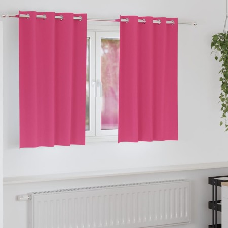 Cortinas con cortinas 2 pcs Rosa brillante Poliéster