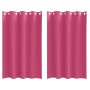 Cortinas con cortinas 2 pcs Rosa brillante 175x140cm Poliéster