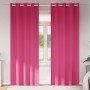 Cortinas con cortinas 2 pcs Rosa brillante Poliéster