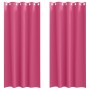 Cortinas con cortinas 2 pcs Rosa brillante Poliéster