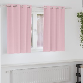Cortinas con cortinas 2 pcs Rosa bebé Poliéster Cortinas con cortinas 2 pcs Rosa bebé Poliéster