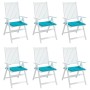 Gartenstuhlkissen 6 Stück türkisfarbener Stoff 40x40x3 cm von vidaXL, Kissen für Stühle und Sofas - Ref: Foro24-361031, Preis...