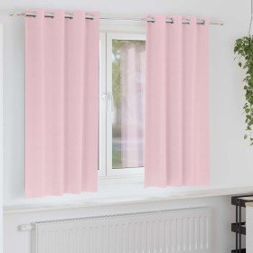 Cortinas con cortinas 2 pcs Rosa bebé Poliéster Cortinas con cortinas 2 pcs Rosa bebé Poliéster