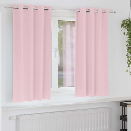 Cortinas con cortinas 2 pcs Rosa bebé Poliéster
