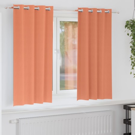 Cortinas con cortinas 2 pcs Terracota Poliéster