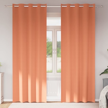 Cortinas con cortinas 2 pcs Terracota Poliéster