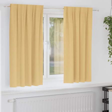 Cortinas con cortinas 2 pcs Beige Poliéster