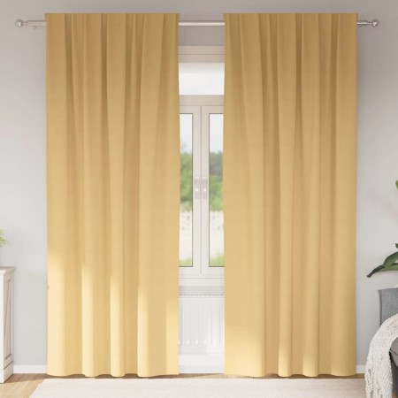 Cortinas con cortinas 2 pcs Beige Poliéster
