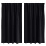 Cortinas con cortinas 2 pcs Negro 140x140cm Poliéster