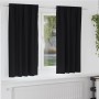 Cortinas con cortinas 2 pcs Negro Poliéster