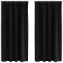 Cortinas con cortinas 2 pcs Negro Poliéster
