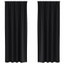 Cortinas con cortinas 2 pcs Negro 260x140cm Poliéster