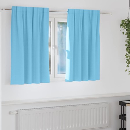 Cortinas con cortinas 2 pcs Azul claro Poliéster