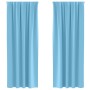 Cortinas con cortinas 2 pcs Azul claro 260x140cm Poliéster