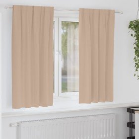 Cortinas con cortinas 2 pcs Taupé Poliéster