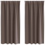Cortinas con cortinas 2 pcs Marrón oscuro Poliéster