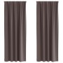 Cortinas con cortinas 2 pcs Marrón oscuro Poliéster