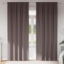 Cortinas con cortinas 2 pcs Marrón oscuro 245x140cm Poliéster