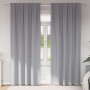 Cortinas con cortinas 2 pcs Gris claro Poliéster