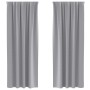 Cortinas con cortinas 2 pcs Gris claro 260x140cm Poliéster