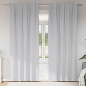 Cortinas con cortinas 2 pcs Gris pálido 260x140cm Poliéster Cortinas con cortinas 2 pcs Gris pálido 260x140cm Poliéster