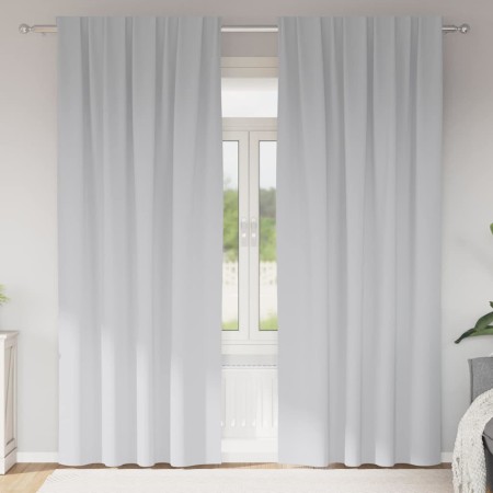 Cortinas con cortinas 2 pcs Gris pálido 260x140cm Poliéster