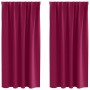 Cortinas con cortinas 2 pcs Rojo vino tinto 175x140cm Poliéster