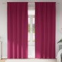 Cortinas con cortinas 2 pcs Rojo vino 225x140cm Poliéster