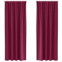 Cortinas con cortinas 2 pcs Rojo vino 245x140cm Poliéster