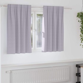 Cortinas con cortinas 2 pcs Gris metálico Poliéster Cortinas con cortinas 2 pcs Gris metálico Poliéster