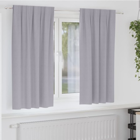 Cortinas con cortinas 2 pcs Gris metálico Poliéster