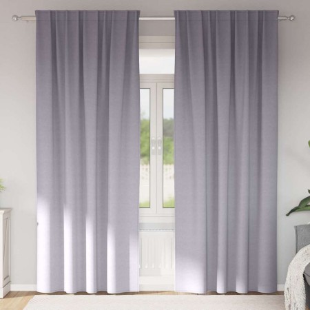 Cortinas con cortinas 2 pcs Gris metálico Poliéster