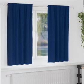 Cortinas con cortinas 2 pcs Azul oscuro Poliéster Cortinas con cortinas 2 pcs Azul oscuro Poliéster