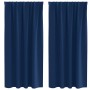 Cortinas con cortinas 2 pcs Azul oscuro Poliéster
