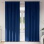 Cortinas con cortinas 2 pcs Azul oscuro 225x140cm Poliéster